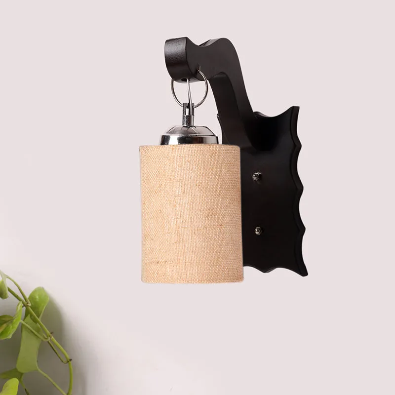 Delphi Jute & Wooden Wall Lamp - Beige media 3