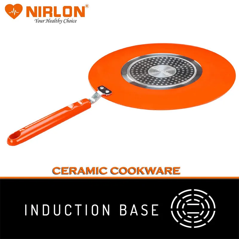 Nirlon Orange Ceramic Coating Non Stick Roti Tawa - 10 Inches media 5