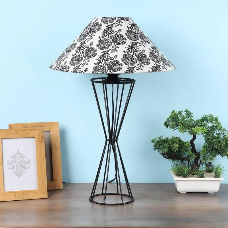 Filigree Briar Fabric Table Lamp - Black,White media 3