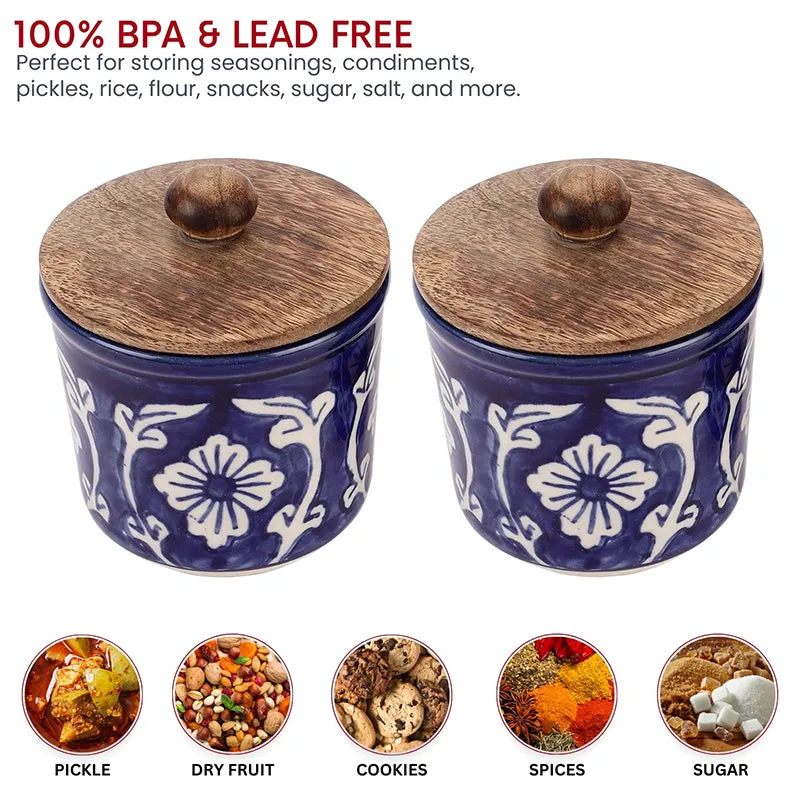Preyasi Ceramic Jar (300 mL Each) - Set Of Two media 4