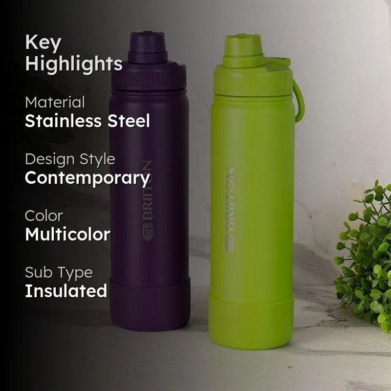 Quench Pal Hot & Cold Thermos Water Bottle (Purple & Green, 750 mL Each) - Set Of Two media 2