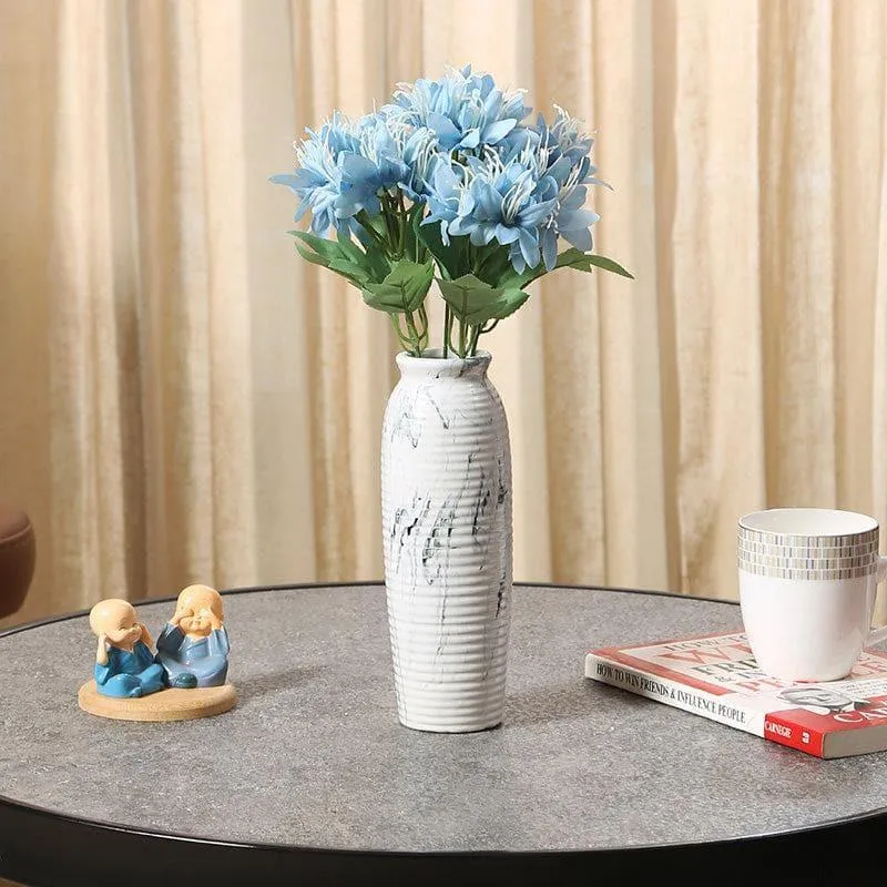 Faux Amaryllis Daisy Bunch (Blue) - Set Of Two media 1