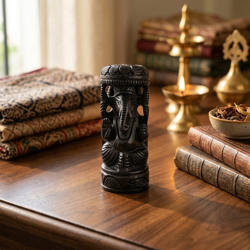 Sri Ganesh Devotional Ebony Wood Idol
