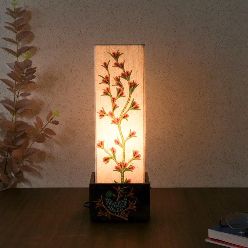 Jivana Tree Wooden Table Lamp - Multicolor