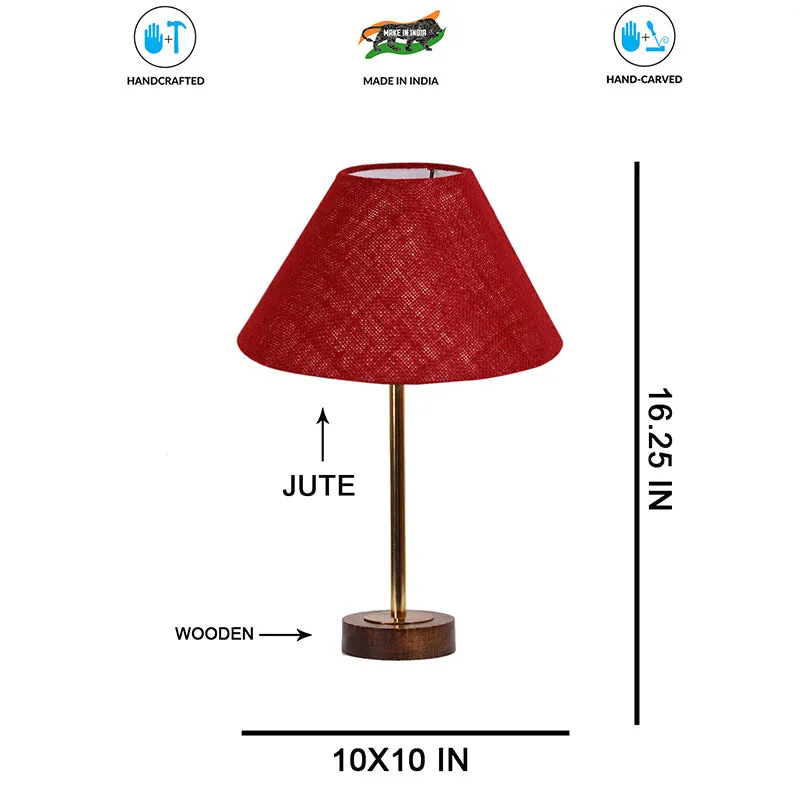 Sienna II Rodin Wooden Table Lamp - Maroon,Gold,Brown media 7