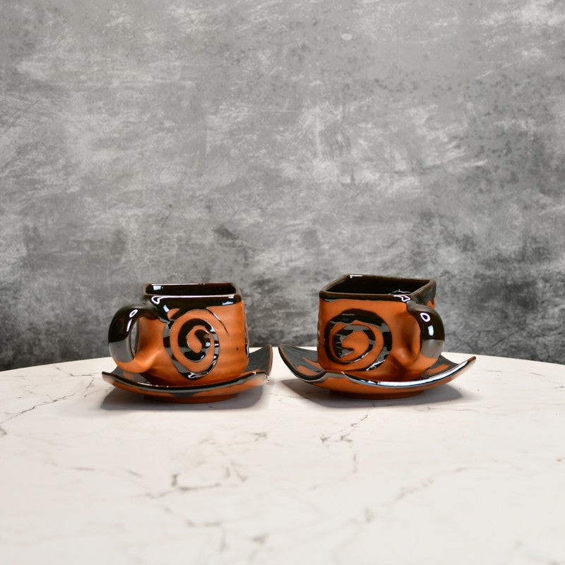 Handcrafted Terracotta Tea Cup (220 mL Each) - Set Of Two