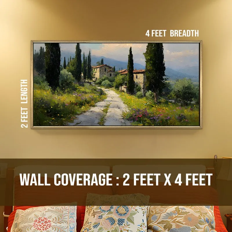Serene Walk Canvas Wall Painting With Frame media 9