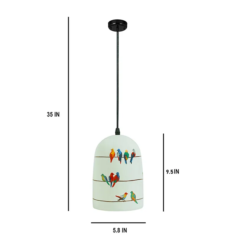 Perch & Glow Hand Painted Glass Hanging Lamp media 6