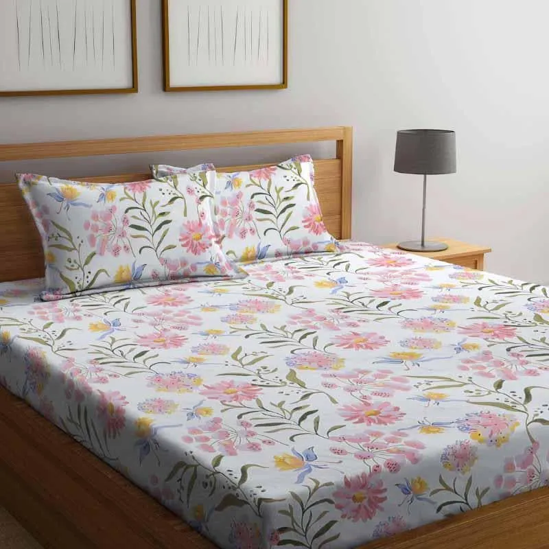Luxe Florals Printed Bedsheet - 150 GSM media 3