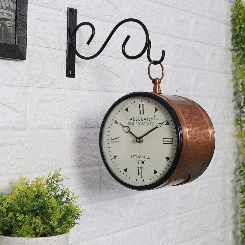 Rija Double Sided Wall Clock - Gold & White media 1