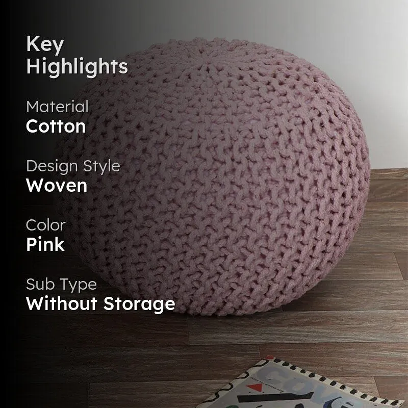 Cuna Cotton Pouffe - Pink media 2