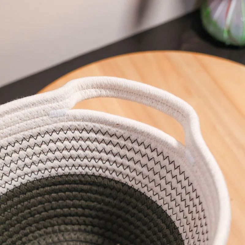 Shakelo Cotton Storage Basket - White & Black media 5