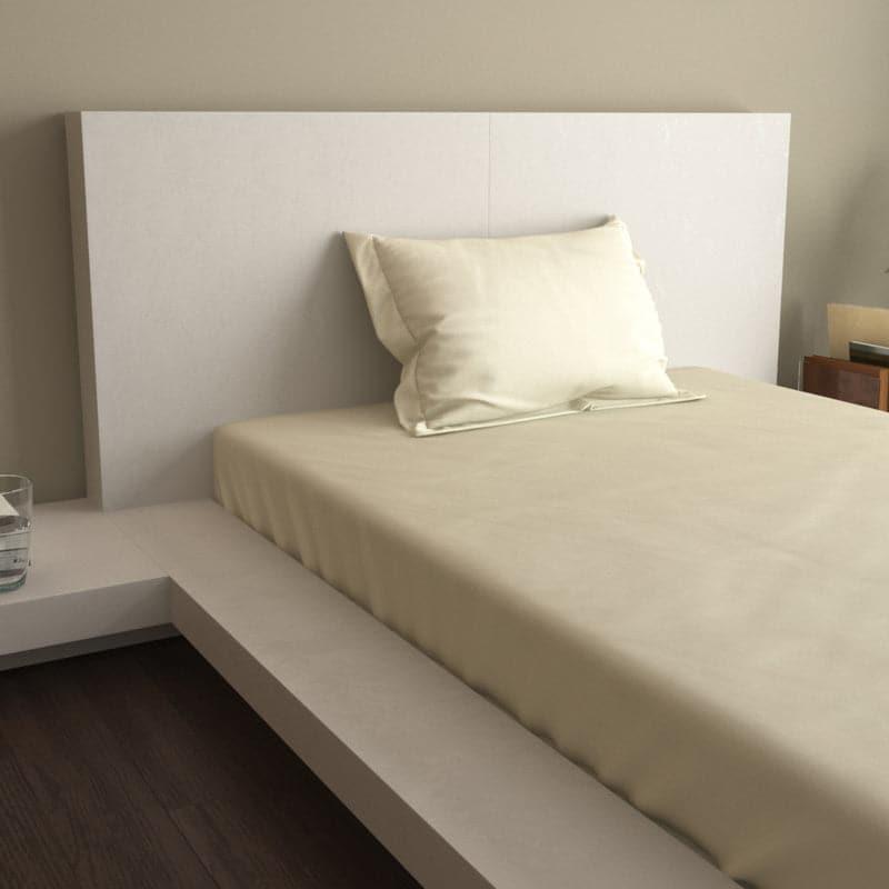 Monochrome Luxe Solid Cotton Bedsheet (Ivory) - 400 TC media 5