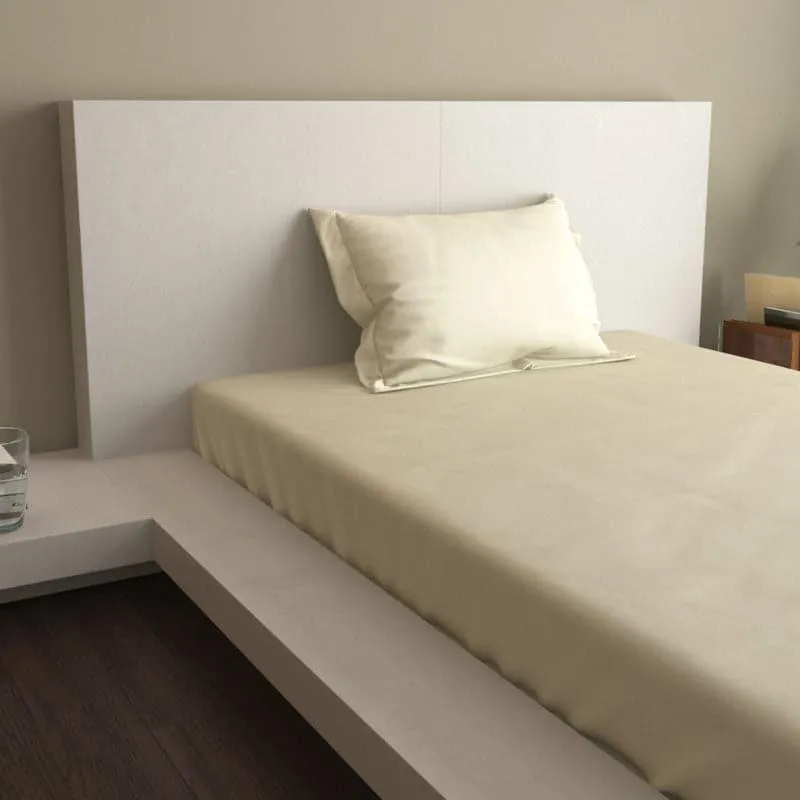 Monochrome Luxe Solid Cotton Bedsheet (Ivory) - 400 TC media 5