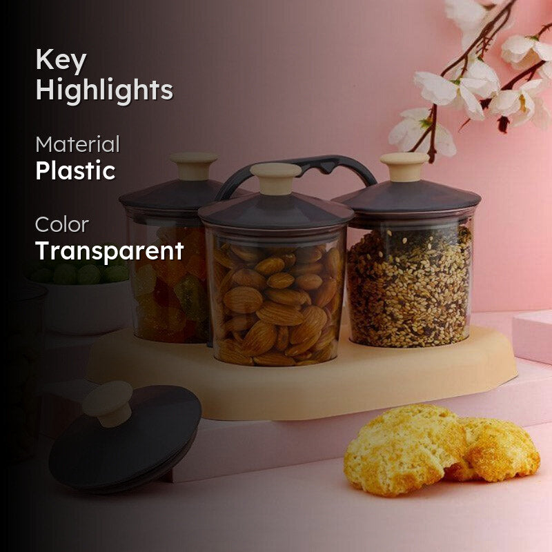 Smart Store Peach Round Jar (300 ML) - Set Of Five media 2