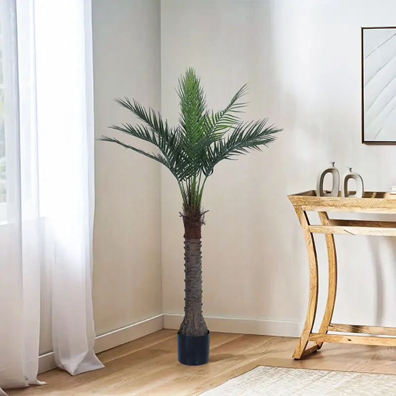 Palmino Artificial Palm Tree With Black Plastic Pot - 5 Feet media 3