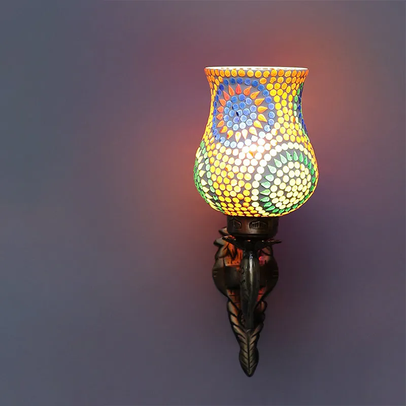 Riva Ziada Mosaic Glass & Metal Wall Lamp media 4