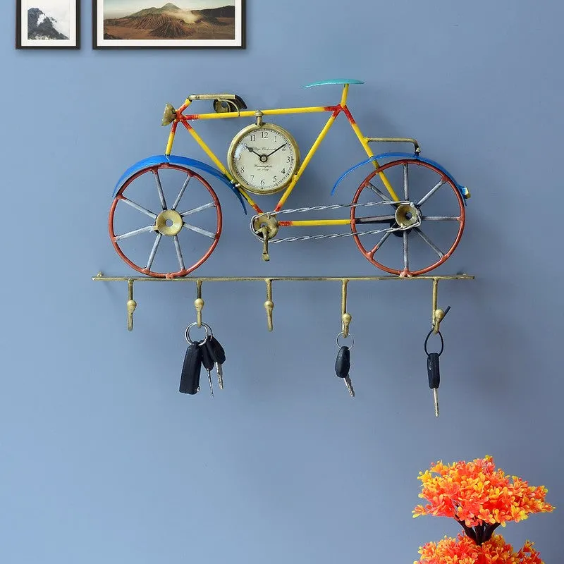 Cycle Utility Key Holder Metal Wall Clock media 1
