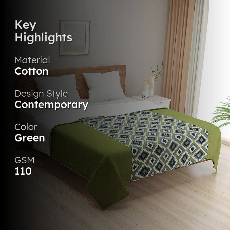 Swayam Green Grandeur Geometric Cotton Dohar - 110 GSM media 2