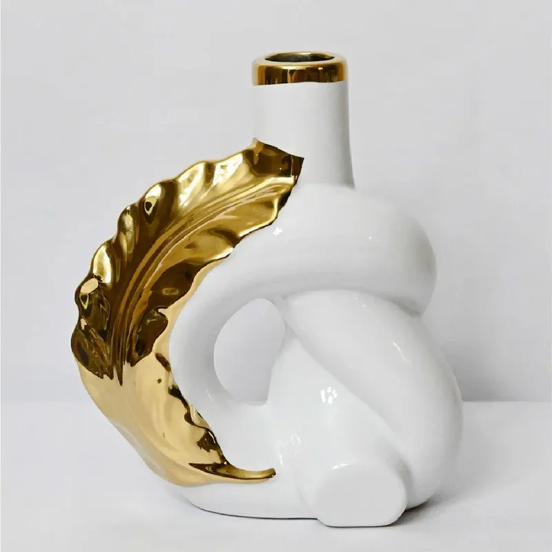 Luxury Sculptural Ceramic Vase - White media 3