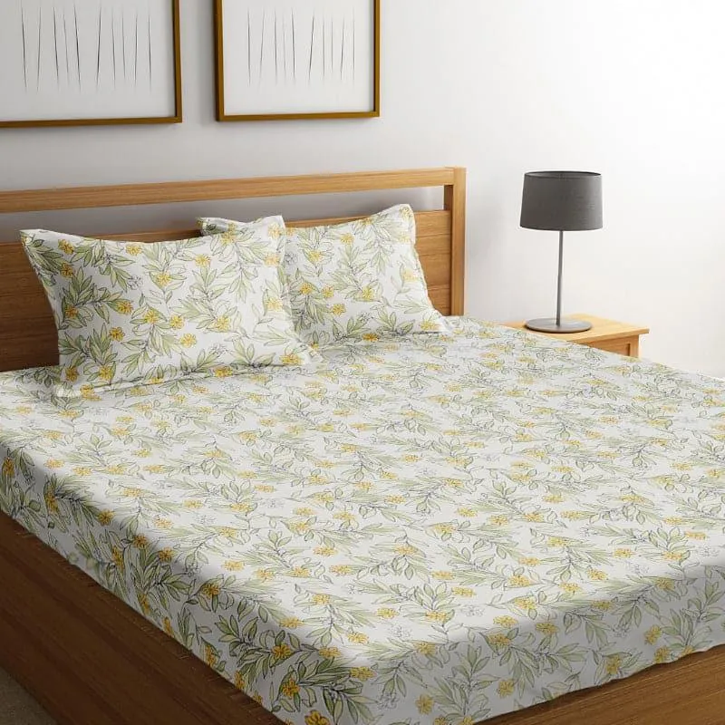 Armona Floral Microfiber Bedsheet Old - 130 GSM media 1