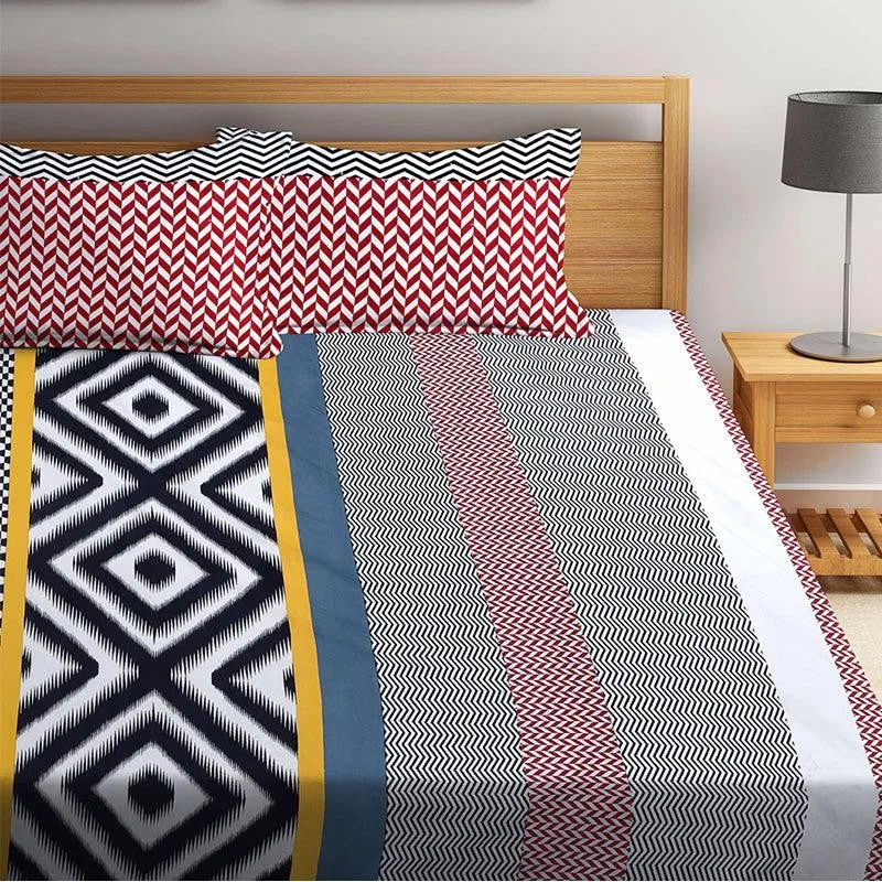 Shrevo Geometric Bedsheet - 150 GSM media 1