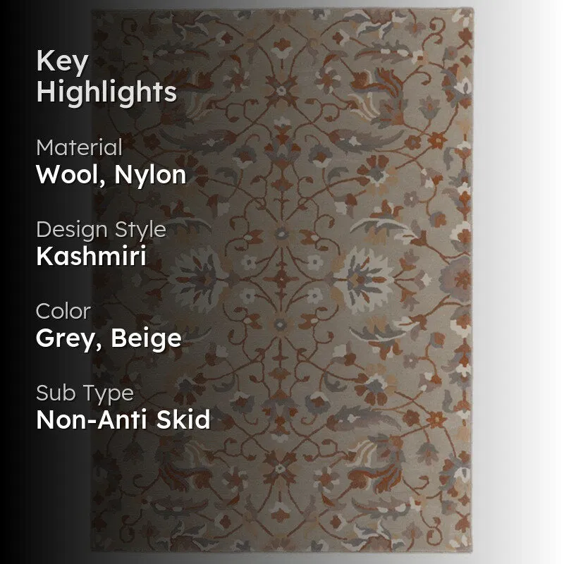 Sedna Hand Tufted Ethnic Wool & Nylon Carpet - Grey media 2