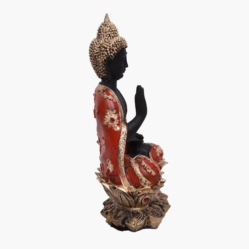 Solace Buddha Polyresin Idol (15 inches) - Red media 4
