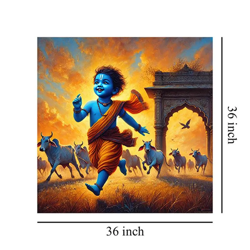 KJrishna Vrindavan Wall Painting media 7