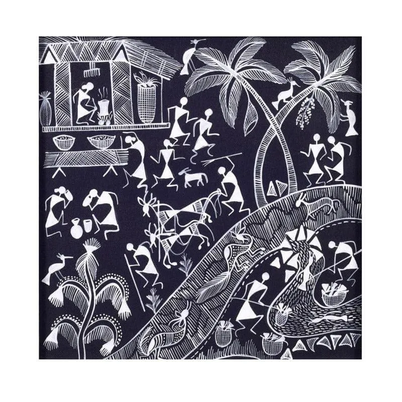 Warli Farming Canvas Wall Art media 4