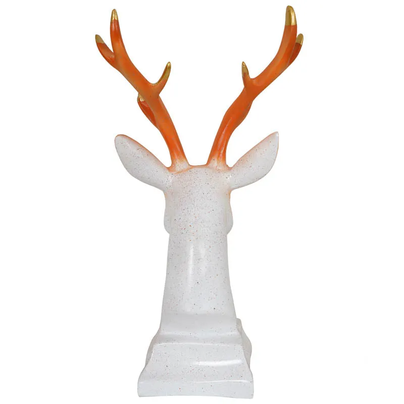 Gilded Stag Painted Polyresin Show Piece - White media 5
