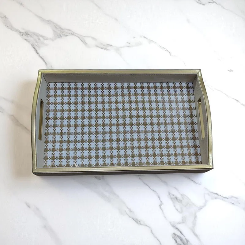Checkra Faux Leather Serving Tray media 1