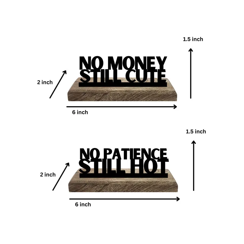 No Money, Still Cute Typography Showpiece - Set Of Two media 5