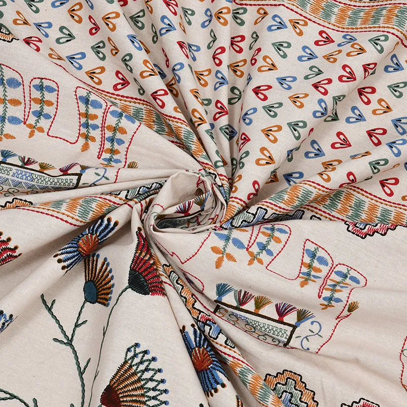 Aashvi Ethnic Cotton Bedsheet (Beige) - 180 TC media 6