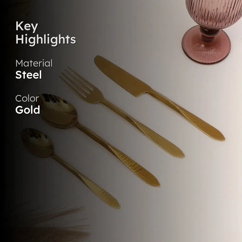 DUNE HAMMERED CUTLERY Set - Four Piece Set media 2