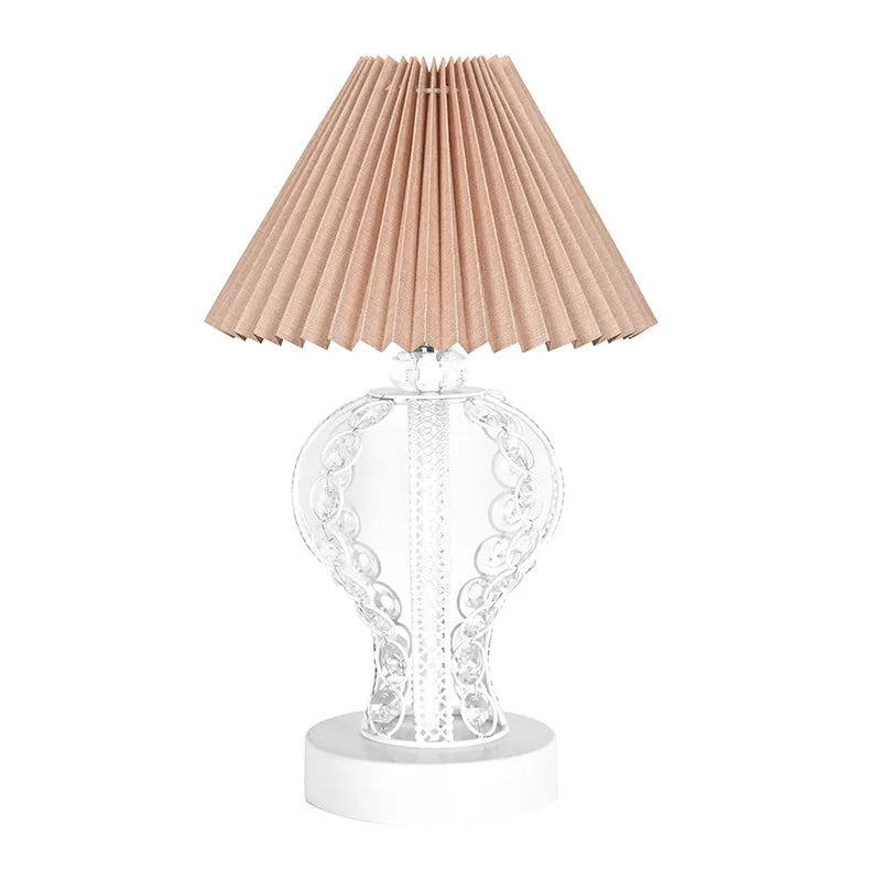 Irelle French Pleat Metal Table Lamp - Beige,White media 4