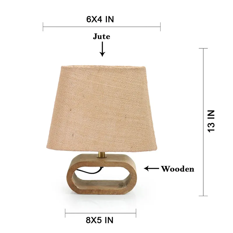 Ajna Wooden Table Lamp - Beige,Brown media 6