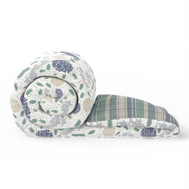 Esco Floral Reversible Microfiber Comforter (Green) - 150 GSM media 5
