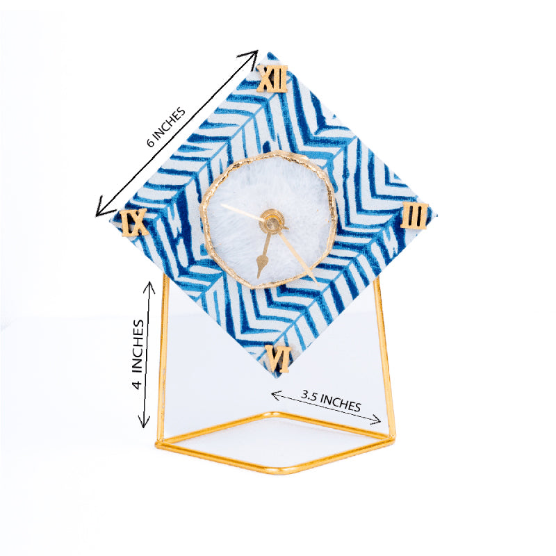 Azure Chevron MDF Clock - Diamond media 9