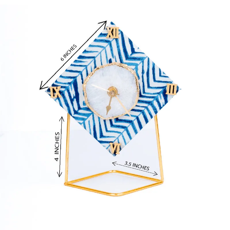 Azure Chevron MDF Clock - Diamond media 9