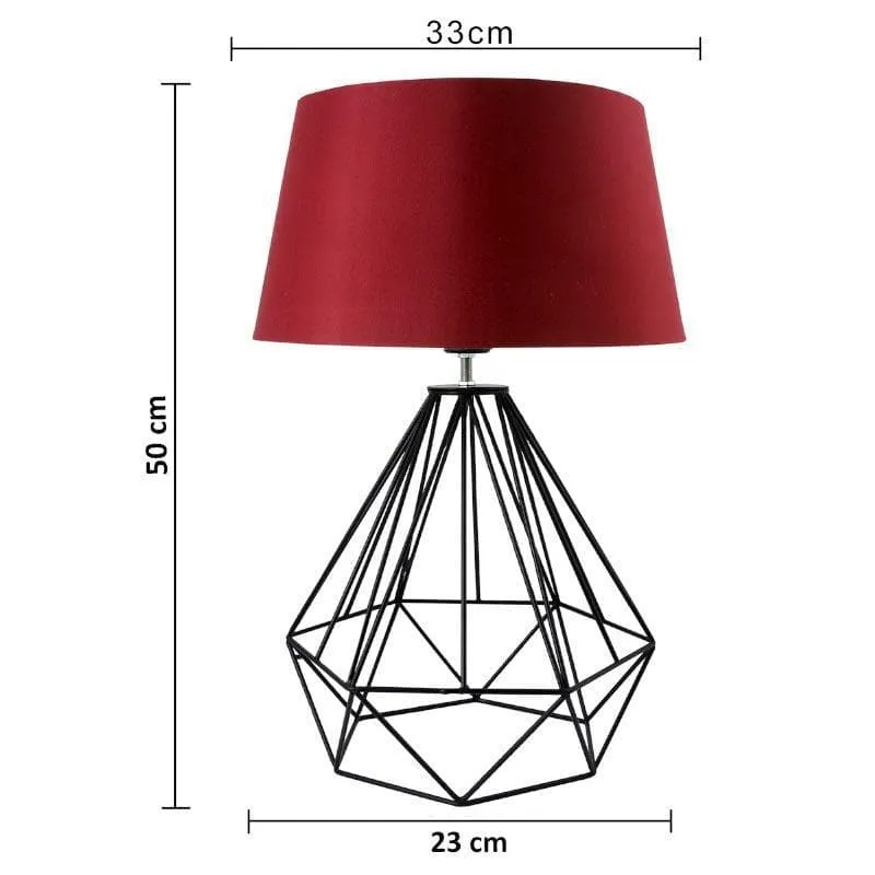 Diamond Dust Fabric Table Lamp - Red,Black media 6