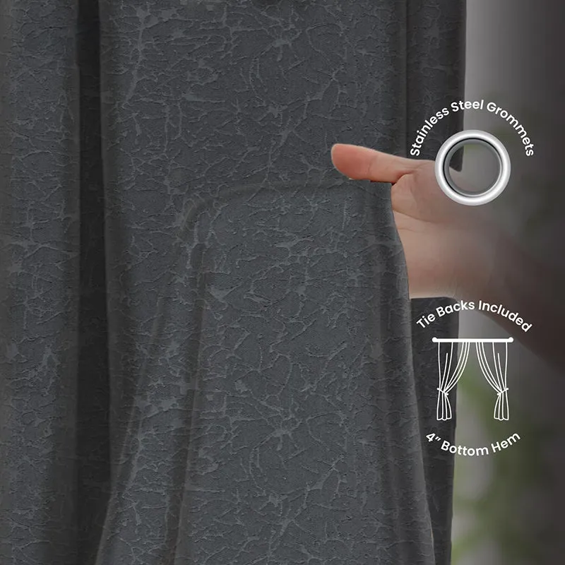 Urban Space Earth Crust Blackout Curtain (Dark Grey) - Set Of Two media 5