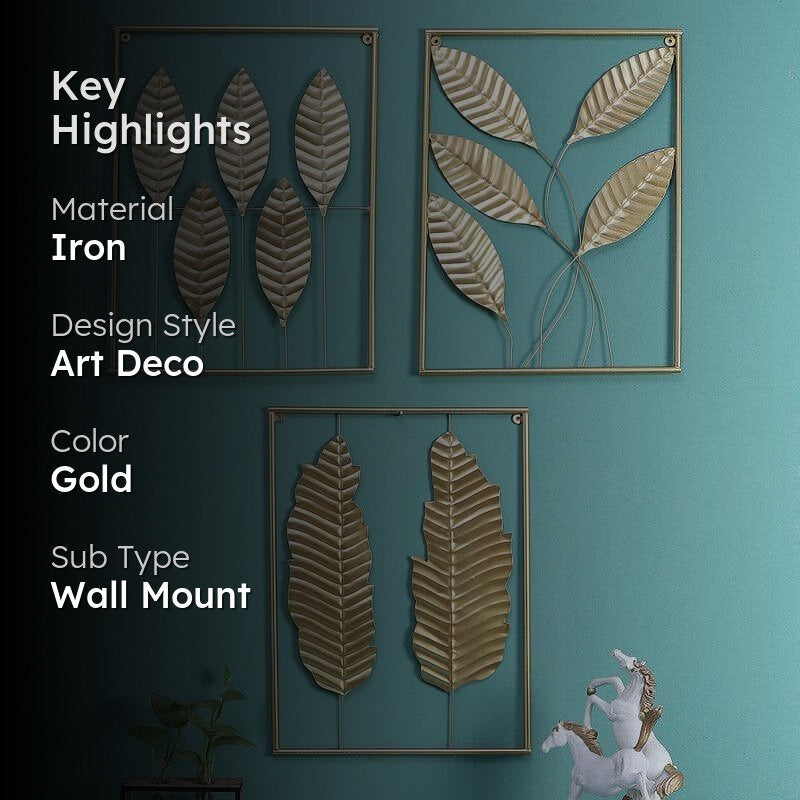 Cecile Leaf Iron Wall Accent - Set Of Three media 2