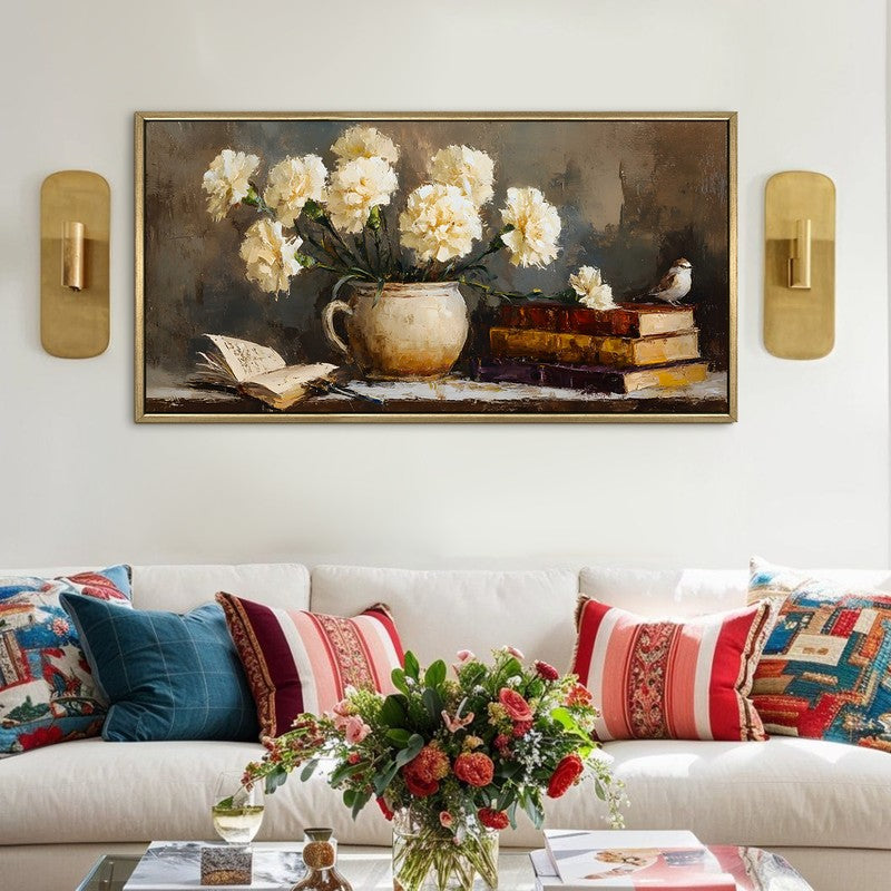 Literary Garden Canvas Wall Painting With Frame