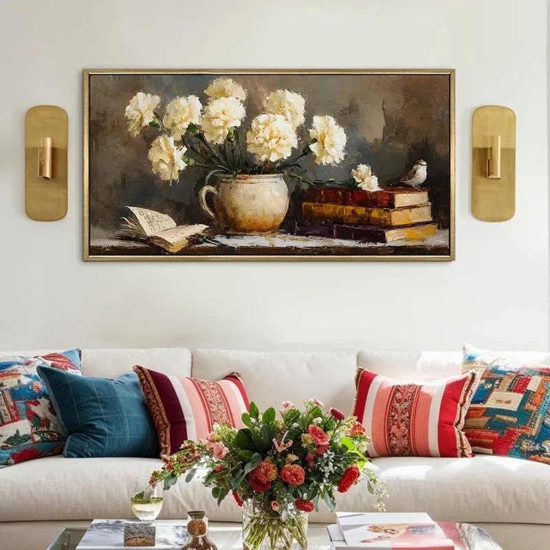 Literary Garden Canvas Wall Painting With Frame media 1
