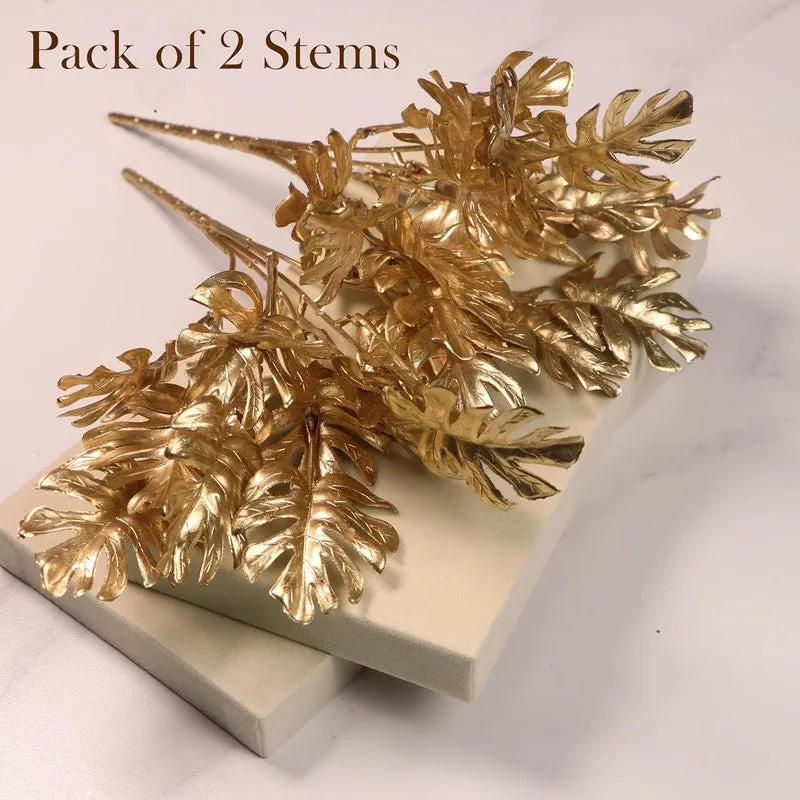 Gilded Fern Artificial Flowers - Set Of Two media 3