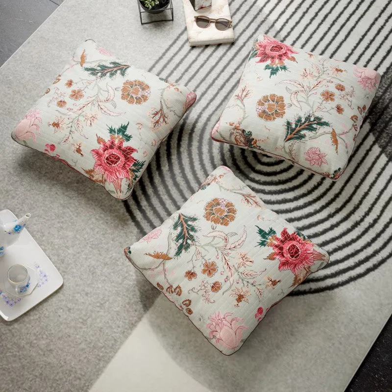 Floral Serenity Cotton Cushion Covers - Set Of Three media 4