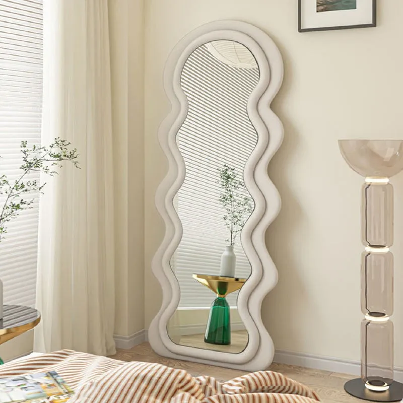Ripple Edge Floor Mirror - Grey media 1