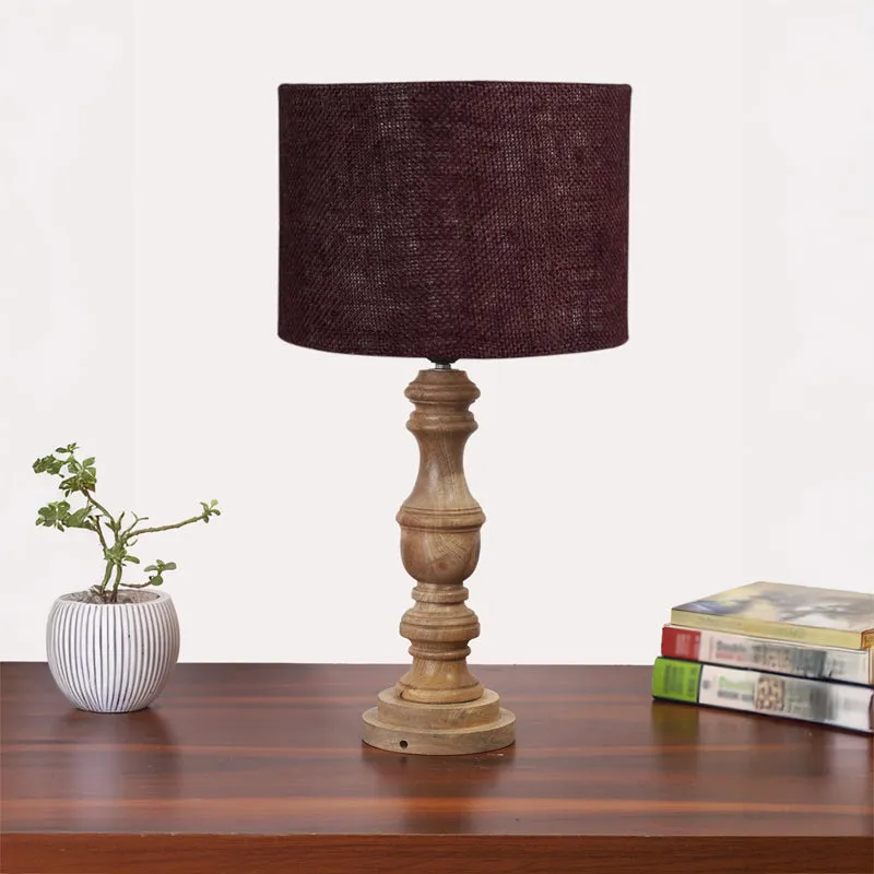 Sienna I Carve Wooden Table Lamp - Brown media 3