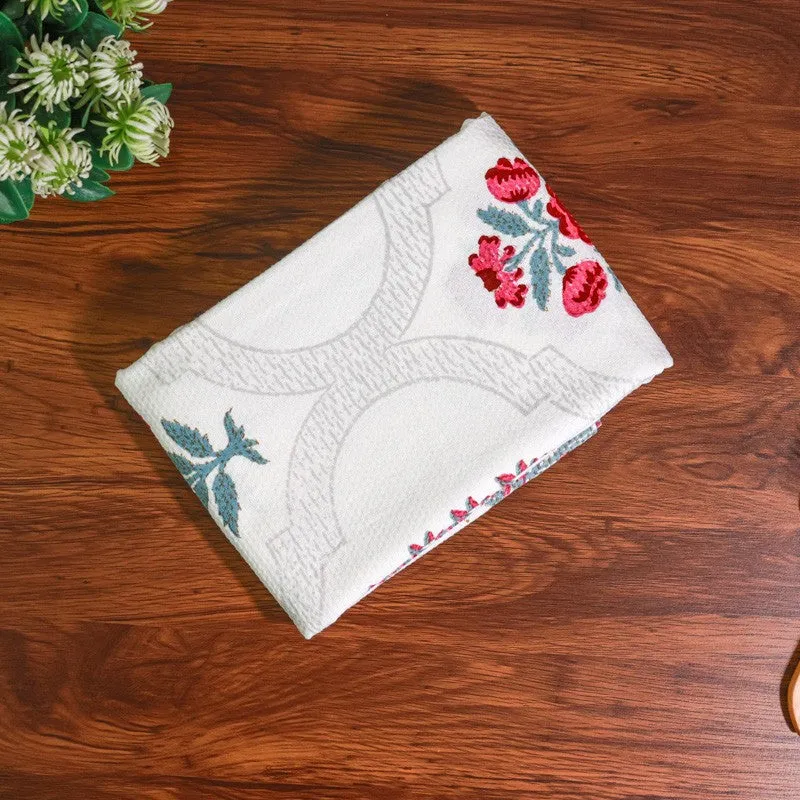 Flora Drift Cotton BathTowel - Blue & White media 5